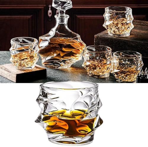 Glass Whiskey Glasses,Japanese Whiskey Glasses,Heavy Crystal Bar Glassware Old Fashioned Whiskey Glasses,Rocks Glasses Set Bourbon Gifts for Christmas for Father Men (1pcs)