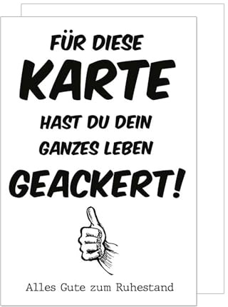 Edition Seidel Premium XXL Maxi Glückwunschkarte zum Ruhestand mit Umschlag Format DIN A4. Ruhestandskarte Abschied Grußkarte schwarz weiß Karte mit Spruch Mann Frau Rente (A4-R140)