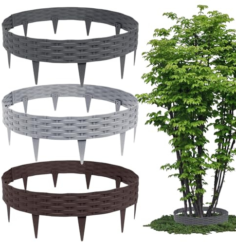 Kuro-sagol 10m Rasenkante Beetumrandung Flexibel Wetterbeständig Garten Blumenbeete Rasenbegrenzung als vielseitige Lösung für Gartenpflege UV-beständig und langlebig, Anthrazit