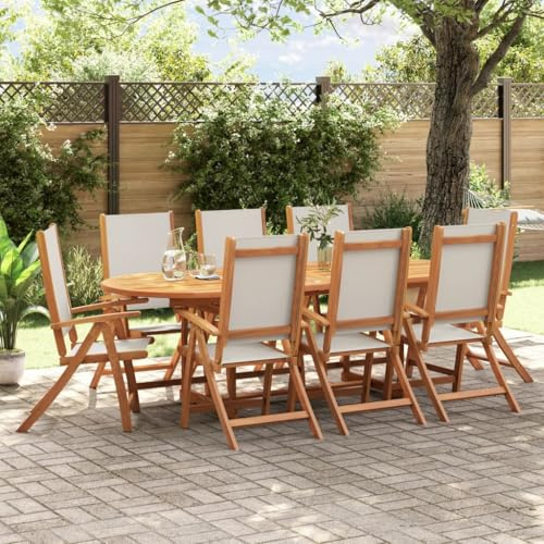 IKAYAA Gartenmöbel Set Holz Sitzgruppe Garten Holz Essgruppe 8 Personen Gartentisch Ausziehbar Gartenstuhl Hochlehner Verstellbar Wetterfest Akazie Gartengarnitur Sitzgarnitur Grau