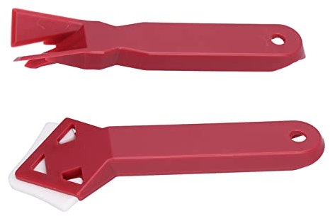 Silicone Window Scraper Tool Durable ABS Silicone Caulk Removal Tool for Kitchen Bathroom Window Glass Cement Removal 2pcs Red