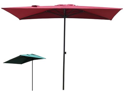 IMUNKT Ombrellone da Parete Parasole da Esterno Semi-Rettangolare 250x130cm, Ombrellone da Giardino, Regolabile in Altezza, per Balcone, Terrazza, Appartamento(Burgundy)