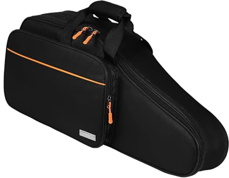 Mikinona Schwarzer Saxophon Rucksack aus Oxford Gewebe mit Dicken Polstern und Doppelten Schultergurten Stoßfest für Schule oder Unterwegs zum Schutz Des Instruments