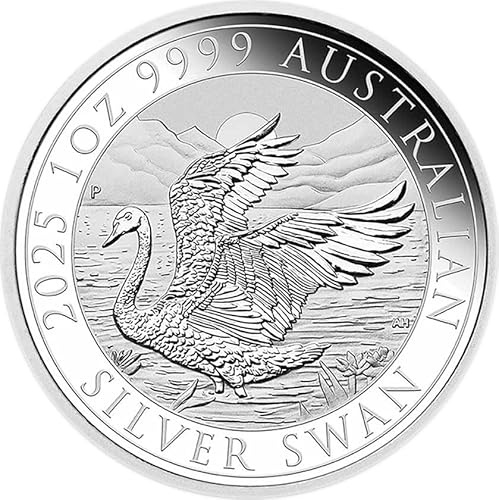 Generisch Australian Schwan 1 Unze Silbermünze 2025, 31,1 Gramm 999/1000 Feinsilber in Münzkapsel