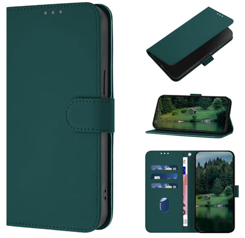 CASEONJAN für iPhone SE 2020 / SE 2022/8 / 7 Hülle, PU Lederhülle Schutzhülle Klapphülle, Stoßfestes Flip Cover Wallet Case für iPhone SE 2020 / SE 2022/8 / 7 Handyhülle (Grün)