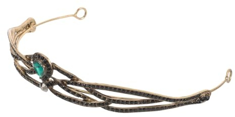 ELAYARD Retro Barock Haarreif Krone mit Grünem Strass Eleganter Kopfschmuck für Braut Party und Halloween Vintage Diadem für Frauen und Mädchen