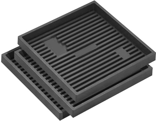 Lot de 3 soucoupes pour plantes pour l'intérieur, tapis imperméable sous évier, plateaux réutilisables, plateau à thé, plateau carré élégant (gris, 30 x 30 x 2 cm)