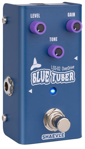 SHAEVLE Overdrive Guitar Effect Pedal TS-Style Mini Effektpedal True Bypass | Vollanaloge Schaltung, Kompakte Design BLUE TUBER (Overdrive)