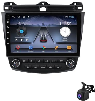 Autoradio multimédia Android 13 pour Honda Accord 7 (2002-2008) - Écran Tactile 10 Pouces avec Radio numérique Dab, Commandes au Volant, MirrorLink, Wi-FI, processeur quadricœur, 2 Go + 32 G