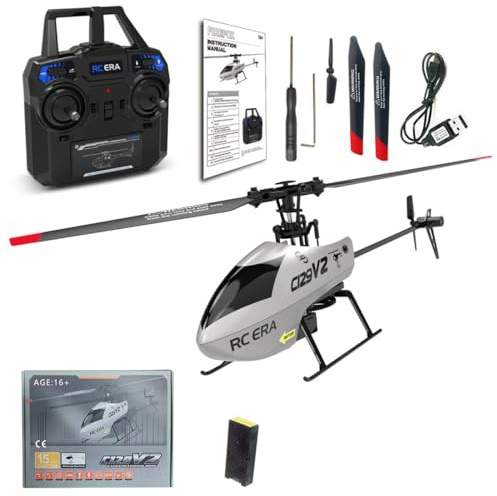 SpedUpX C129V2 2.4G RC Hubschrauber 4-Kanal Stunt Militärmodell, RTF Fernsteuerungs-Helikopter mit 6-Achsen-Gyroskop, Höhenhaltung und Optical-Flow-Stabilisierung(1 Batterie)