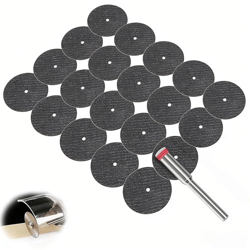 21 Pcs Cutting Wheels for Rotary Tools, Diamond Cutting Discs HSS Circular Saw Blades Resin Cut Off Wheels with Mandrels for Metal Wood Glass Aluminium Grinding Cutting Accessories