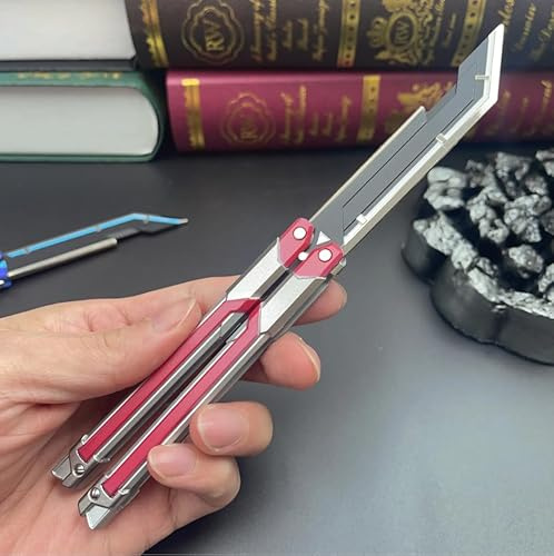 TOYS TOP WONDERS Cuchillo Mariposa RGX 11z Pro de Valorant, Réplica de Colección en Aleación de Zinc, 21cm con Soporte, Merchandising Premium para Setup Gamer (Rojo)