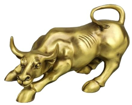 YXCQHZM Wall Street Bullenstatue – Massives Messing Wand Street Bull Ornament – für Wohnzimmer Display oder Tischdekoration