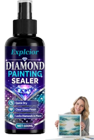 Diamond Painting Sealer Spray Diamond Art Glue & Sealant for Clear Protective Coating to Secure Drills Quick Dry Long-Lasting Color Lock Protects Against Dust and Diamonds Loss(1pc)