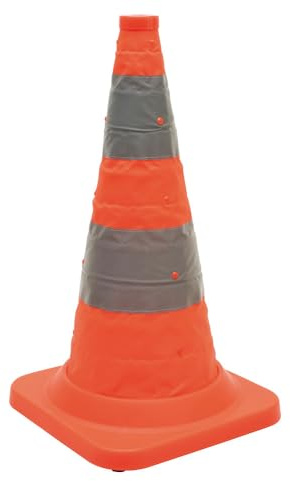Faltleitkegel 30M, Pro-Version, 75 cm, schwere Ausführung, mit Beleuchtung, für den Feuerwehreinsatz zugelassen (EN 13422)