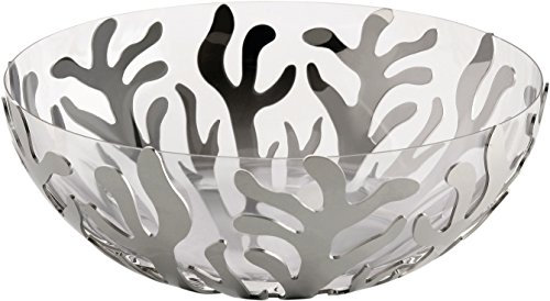 Alessi ESI01Set Mediterraneo Fruttiera, in Acciaio Inossidabile 18/10 con Ciotola in Resina Termoplastica, Acciaio Lucido, 29 cm