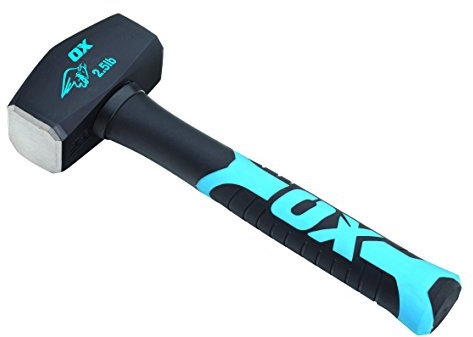 OX Club Hammer - Sledgehammer with Fibreglass Handle - Forged and Induction Hardened Hammerhead - 2.5 lb / 1.1 kg