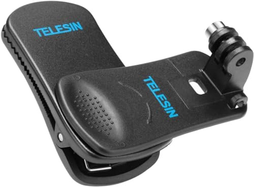 TELESIN Rucksackhalterung für GoPro, Insta360 & DJI Action, 360° drehbar | Schulterclip mit Schnellverschluss, für GoPro HERO 13–5, Insta360 X5/X4, DJI Action 6/5/4/3 & Pocket, für POV & Vlogging