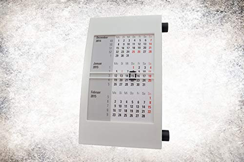 3-Monats-Kalender weiß/schwarz 2 Jahre (2022/2023) Tischkalender mit Drehmechanik, Schreibtischkalender