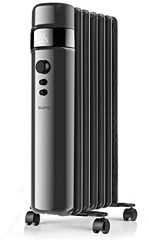 SUPRA OREA 1500 – Radiateur à Huile Digital | 1500W | Chauffage Doux & Silencieux | Design Noir Élégant | Thermostat 5–35°C | Mode ECO | Écran LED | Minuterie | Sécurité Anti-Surchauffe | Roulettes