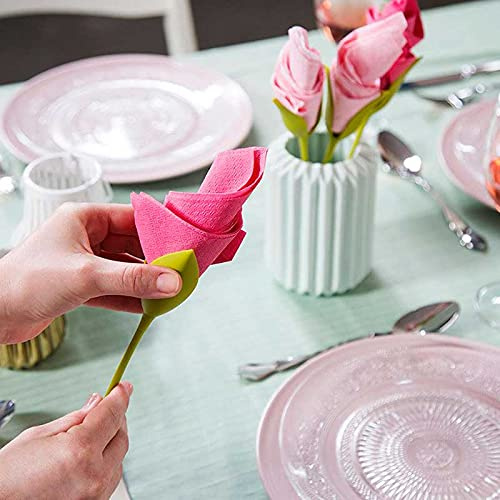 SHOP-STORY - Flower Napkin : Lot de 4 Porte-Serviettes Créateurs de Fleurs