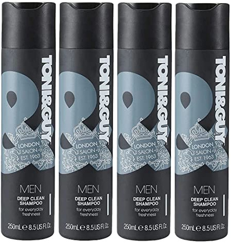 6x Toni & Guy Men Deep Clean Shampoo with Charcoal Extract 250ml