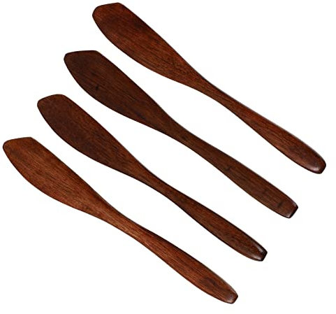 YARNOW 4 Stück Phoebe Marmeladenmesser Fondantschaber Marmeladenmesser Aus Holz Butter B?ckerei- - Streuer Sandwich-spreader Brotverteiler Backspatel Käse Aus Holz Pappbecher Kind Kuchen