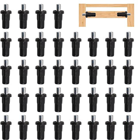 UFURMATE Lot de 36 broches de réparation à ressort en plastique pour stores et portes d'armoire, broches de rechange pour amortisseur, meubles, étagères, diamètre 7,5 mm (noir)