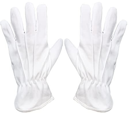 3 Paar Handschuhe, Mehrzweckhandschuhe, rutschfeste Handschuhe mit 4 Fingernähten und 3 Venen, ergonomische Handschuhe, für Haus, Garten, Arbeit (20 cm, weißes Polyester, 3 Paar)