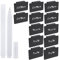 12 STK Etikettenhalter Set, Abeillo PVC Korb Etiketten und Whiteboard Stift Set, Tafeletiketten Regal Clip Etikettenhalter für Aufbewahrungsbehälter Organisationsbox Lagerung Körbe (Schwarz)