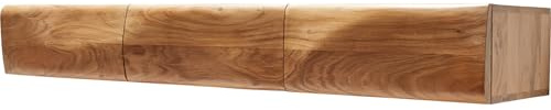 DELIFE TV-Board New Live-Edge Akazie Natur 145 cm 3 Türen schwebend Lowboard