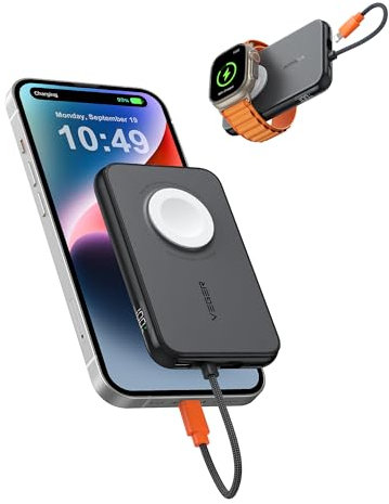 VEGER Power Bank 5000mAh, 20W PD Ricarica Rapida Caricatore Portatile 3 Uscite e 2 Ingressi con LED Display Digitale Batteria Esterna compatibile con iPhone/Android/iPad/Apple Watch