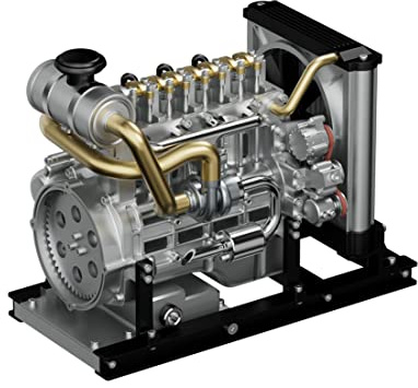KAROON Motor Modell, 1/10 Metall OHV Inline-Vierzylinder-Motor Modell mit Kühlsystem Lernspielzeug (300+PCS)