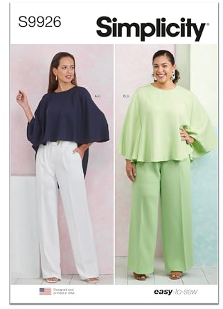 SIMPLICITY Sewing Pattern SS9926BB Misses' and Women's Tops and Trousers BB (20W-22W-24W-26W-28W)