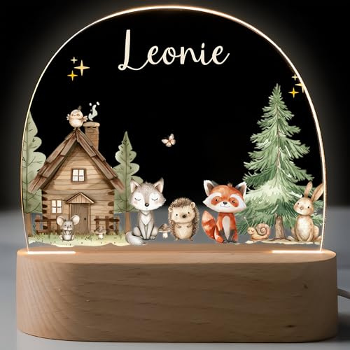 Kidsmood – Nachtlicht für Baby & Kinder – Dimmbare Nachtlampe mit Weihnachtsmotiv & Namen – Personalisierte Geschenke zu Weihnachten - Weihnachtsdeko für Kinderzimmer und unter dem Weihnachtsbaum