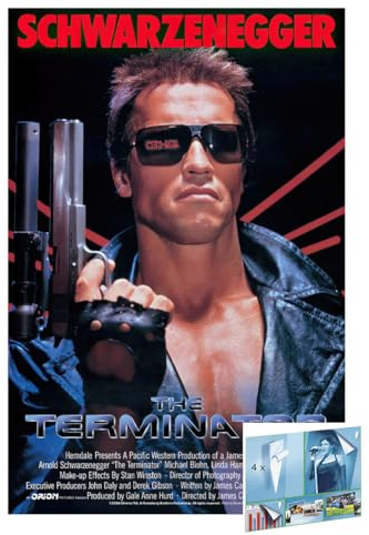 Close Up The Terminator – affisch (huvudmotiv – Arnold Schwarzenegger) (storlek: 61 cm x 91,5 cm) (affischremsor)