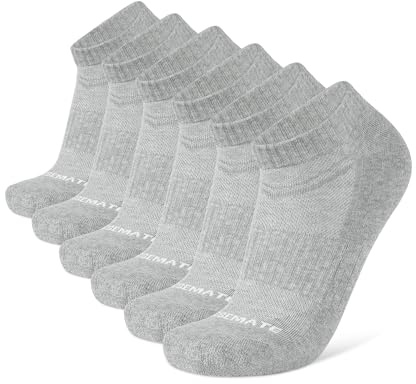 CLOSEMATE 6 par Sneaker strumpor Herren Damer löpningsstrumpor 39-42 43-46 Sportstrumpor Polsterad bomull korta strumpor Atmungsaktives Mesh Svart Vit Grå