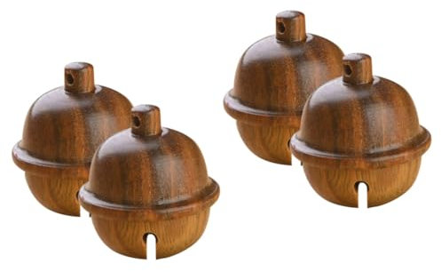 Garneck Duftkugeln Bad 4 Stück Holzglocken Gartenglocken Kleine Glöckchen Zum Basteln Tierglocken Schlüsselanhänger Zubehör Dekorative Jingle Bells Bulk Glocken Kleine Mini Glocken Zu Öffnender