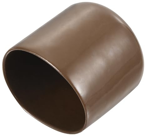 sourcing map 4pcs Rubber End Caps 41mm ID Tube Bolt Cap Cover Brown | Vinyl Round End Cap Cover Screw Thread Protectors