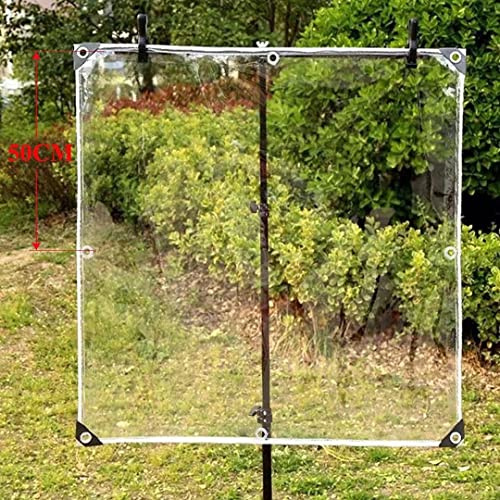 Bâche transparente imperméable en PVC avec œillets, pour parterres de fleurs, feuille de plastique imperméable, 500 g/m², 2 x 8,2 m