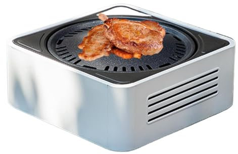 Barbecue au charbon de bois, gril au charbon sans fumée | Barbecue rond domestique,Poêle à charbon de barbecue domestique, gril à viande de Camping pour Camping, jardin, intérieur