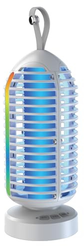 Lampara Antimosquitos, 3000V Mata Mosquitos Electrico 4000mAh Recargable USB con LED Luz, Trampa Moscas, Impermeable Antimosquitos Exterior para Interior Jardines Camping