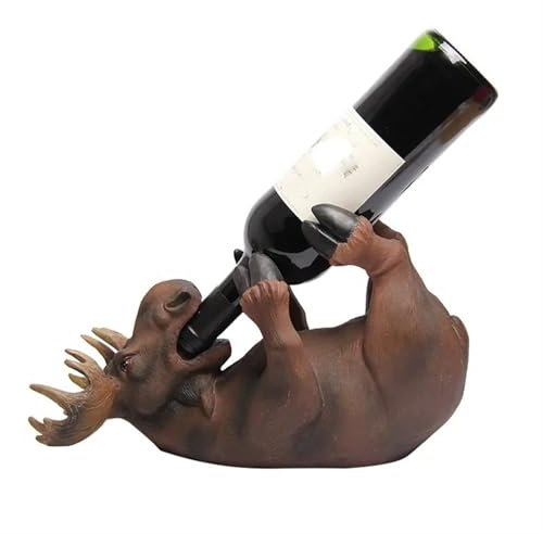 VNSMM Flaschenkühler Rentier Miniatur Weinflasche Halter Dekor Harz Hirsch Wein Rack Tabletop Barware Ornament Handwerk Zubehör Weinkühler