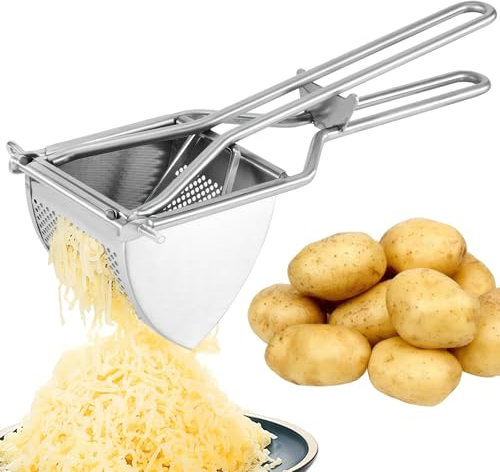 Viitech Potato Ricer Masher, Stainless Steel Saving Labor Potato Mashers with Comfortable Handle, Dishwasher Safe Multifunctional Lemon Press Stainless Squeezer Fruit Juices Mashed Vegetables