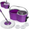 Mocio Rotante con Secchio, Masthome Rotomop con Pedale e 3 Panni Microfibra, Sistema Lavapavimenti con Secchio Autostrizzante per Casa, Parquet, Laminato, Ceramica, Viola