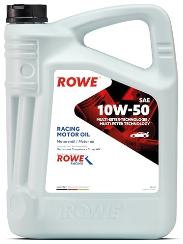 ROWE HIGHTEC RACING MOTOR OIL SAE 10W-50, 5 Liter - vollsynthetisches Motorenöl mit Multi-Ester-Technologie für Rennsport - Art. Nr. 20351