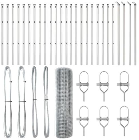 vidaXL Welded Wire Fence with 13 Posts 06 x 50 m Galvanised Steel Robust Construction for Outdoor Fence Projects High-Quality Garden Safety Industrial Set Mesh Project Kit Durable