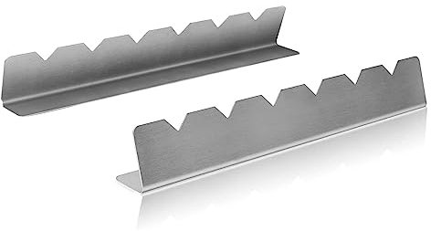 Lot de 2 supports de brochettes en acier inoxydable en forme de dents de scie pour brochettes en bois et métal