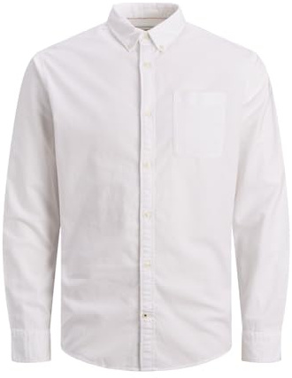 JACK & JONES Jjeoxford LS Noos T-Shirt, Blanco, 3XL Hombres