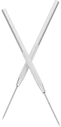 NUOBESTY 2 piezas Herramientas de Modelado de Arcilla Punzón de Detalle de Aluminio para Escultura y Agujas para Tallado y Agujereado Plata
